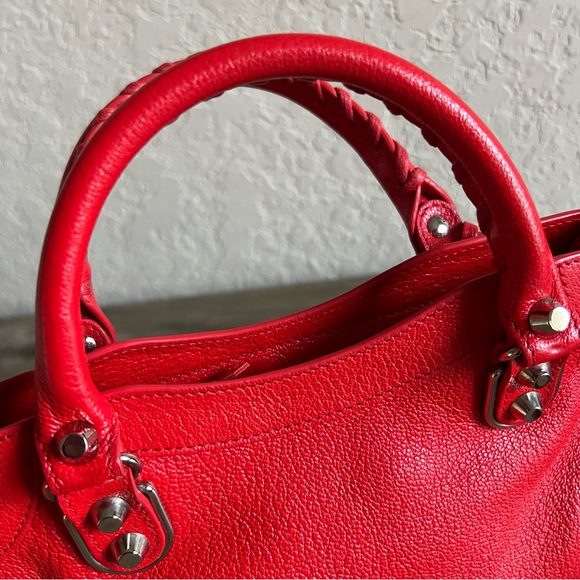 Balenciaga City Classic Metallic Edge Bag Leather Mini Red SHW - Picture 5 of 16
